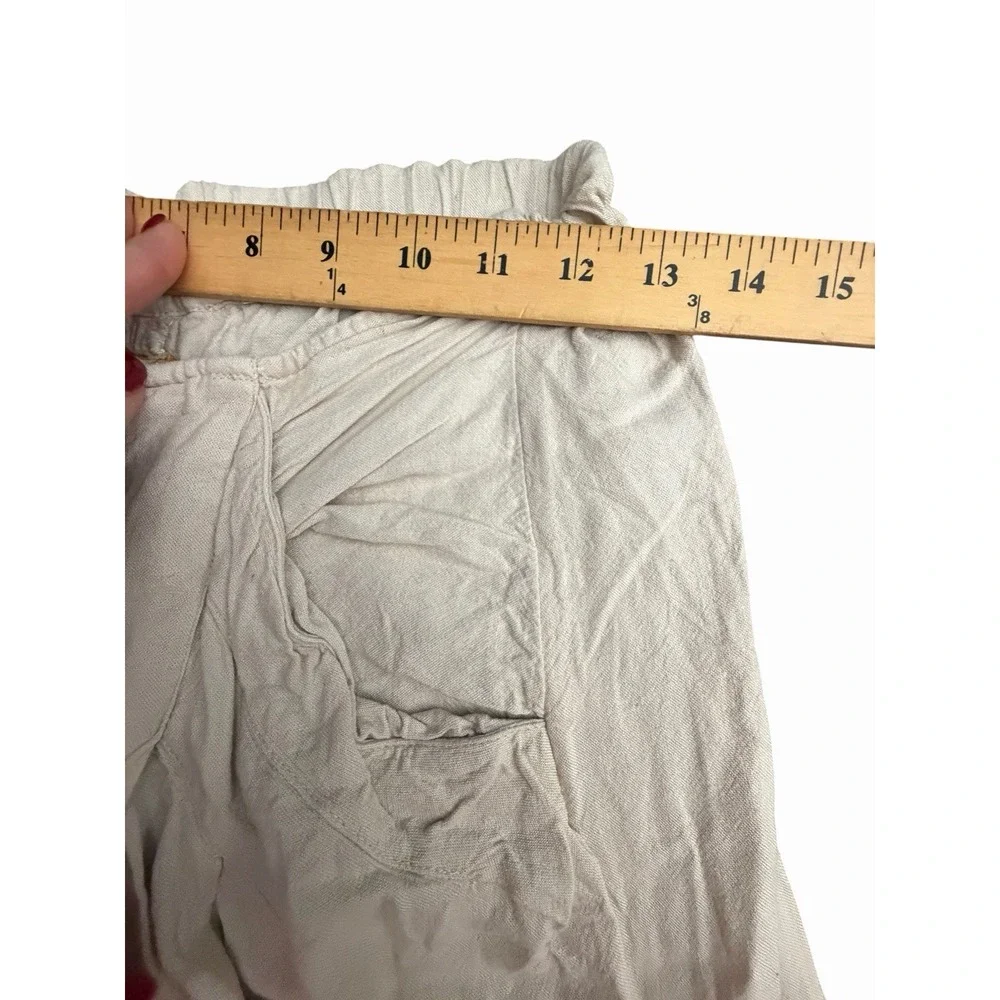 Free People Pants Free-est XS Wide Leg Barrel Balloon Lagenlook Boho Linen OP3-3